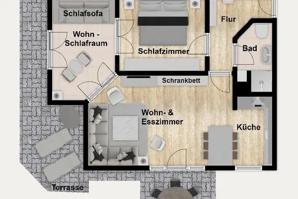 Grundriss Juist Zauber - Haus 3 Ferienwohnung Lampe