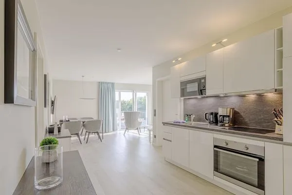 Ferienwohnung Strandblick Ostseebad Wustrow ZweiWasser Alte Seefahrtschule Küche  Strandblick