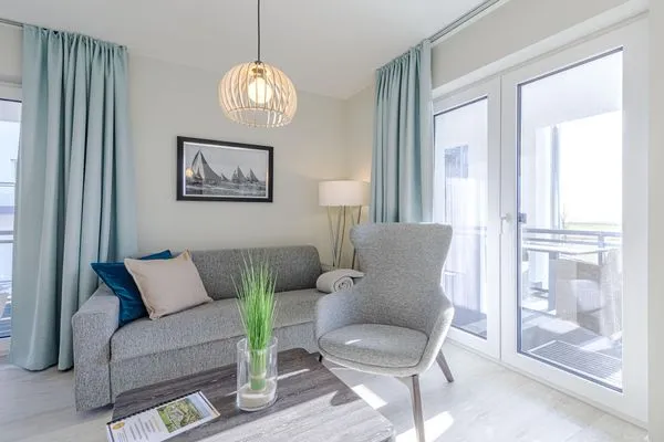 Ferienwohnung Stranddomizil Ostseebad Wustrow ZweiWasser Alte Seefahrtschule Gemütliches Wohnzimmer  Stranddomizil