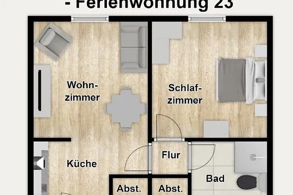 Grundriss Residenz am Rosengarten Ferienwohnung 23