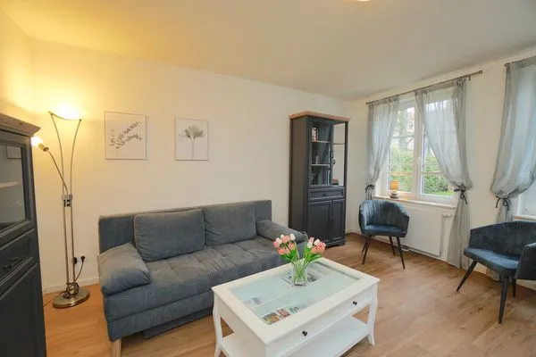 Wohnzimmer  Ferienhaus 'Lütt Huus' für bis zu sechs Personen im historischen Stadtkern von Schleswig