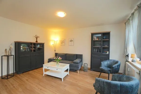 Wohnzimmer  Ferienhaus 'Lütt Huus' für bis zu sechs Personen im historischen Stadtkern von Schleswig