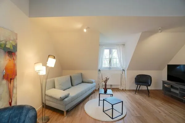 Wohnzimmer  Lichtdurchflutete Ferienwohnung 'Dom-Blick' mit Blick auf den Schleswiger Dom