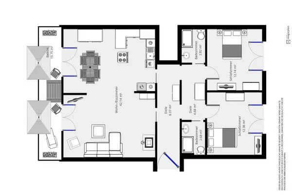 Grundriss Landhaus Gertrude Ferienwohnung Muschelweg