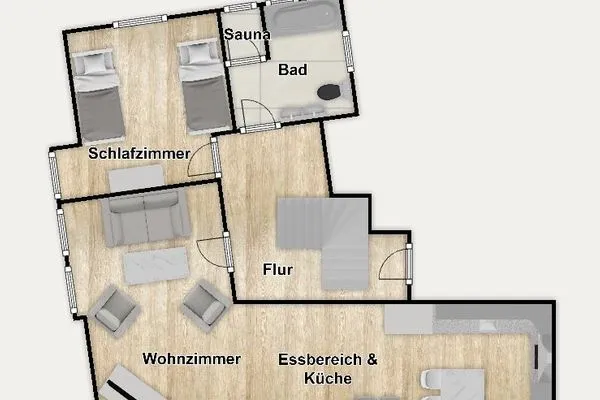 Grundriss Haus Margarete Ferienwohnung kleine Töwerliebe