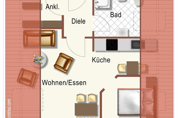 Appartementhaus Ulmenhof Fewo 10 Kühlungsborn-Ost - Grundriss