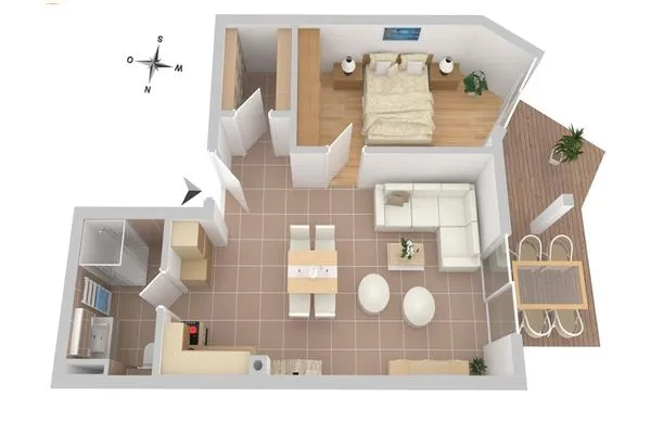 Ferienwohnung Libelle Hafenresidenz Waren (Müritz) -  Grundriss  Libelle