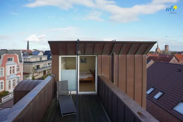 Terrasse Traumschiff Borkum Ferienwohnung Oberdeck