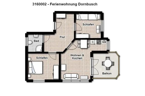 Grundriss Luv und Lee Ferienwohnung Dornbusch
