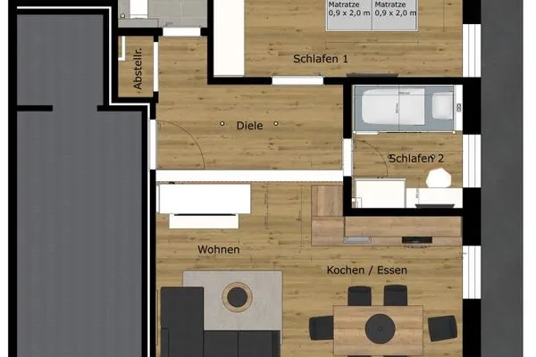 Grundriss Haus am Dorfbrunnen Ferienwohnung Welle