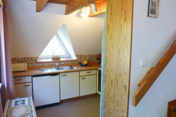 Küche in der Ferienwohnung Anne in Nebel auf Amrum Haus Troeltsch Ferienwohnung *Anne*