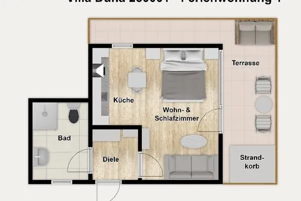 Grundriss Villa Düna Ferienwohnung 1