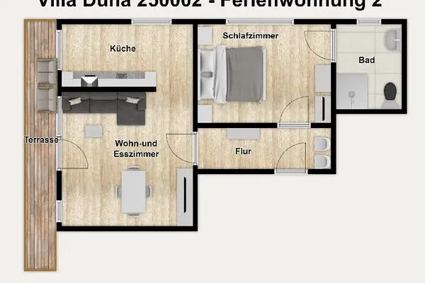Grundriss Villa Düna Ferienwohnung 2