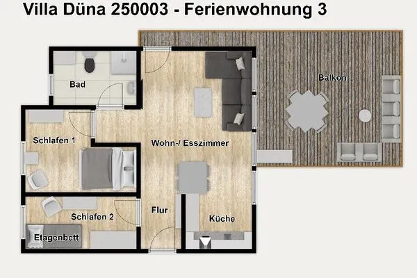 Grundriss Villa Düna Ferienwohnung 3