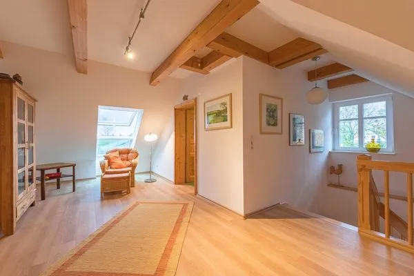 Ferienhaus Havelquelle Treppe zum Erdgeschoss  Havelquelle