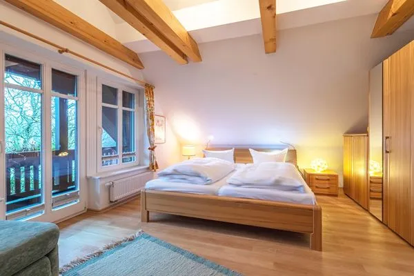 Ferienhaus Havelquelle Schlafzimmer mit privatem Balkon  Havelquelle