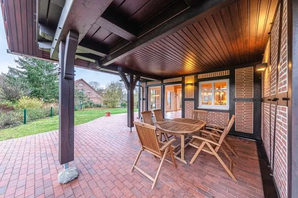 Ferienhaus Havelquelle überdachte Terasse  Havelquelle