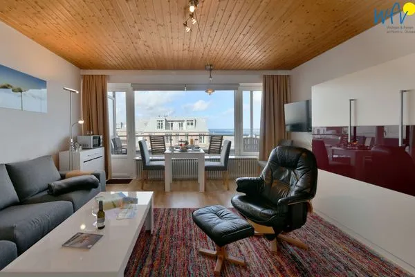 Wohnzimmer Haus Poseidon Ferienwohnung Nordseeblick