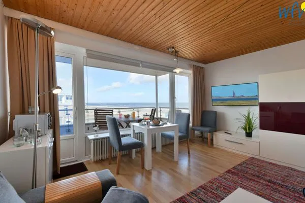 Wohnzimmer Haus Poseidon Ferienwohnung Nordseeblick