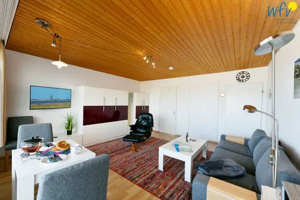 Wohnzimmer Haus Poseidon Ferienwohnung Nordseeblick