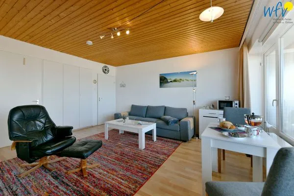 Wohnzimmer Haus Poseidon Ferienwohnung Nordseeblick