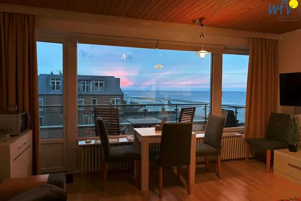 Wohnzimmer Haus Poseidon Ferienwohnung Nordseeblick