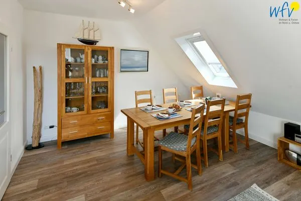 Wohnzimmer Haus Dünenrose Ferienwohnung Strandläufer