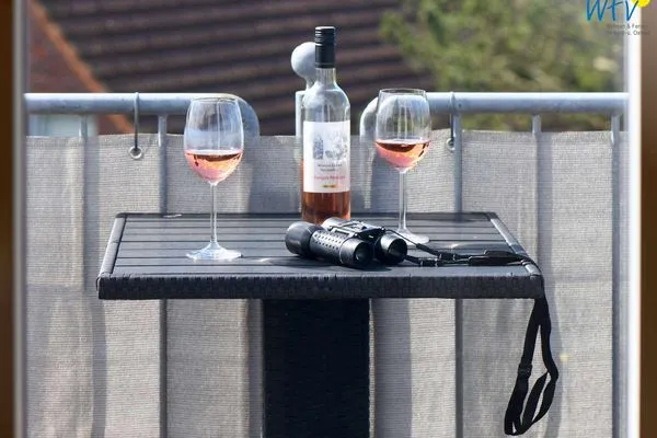 Balkon Haus Dünenrose Ferienwohnung Strandläufer