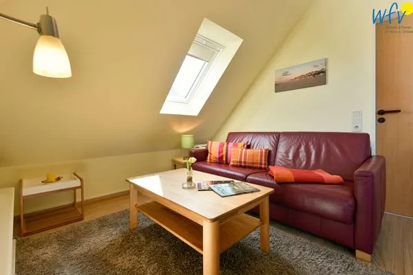 Wohnzimmer Haus Dünenrose Ferienwohnung Inselnest