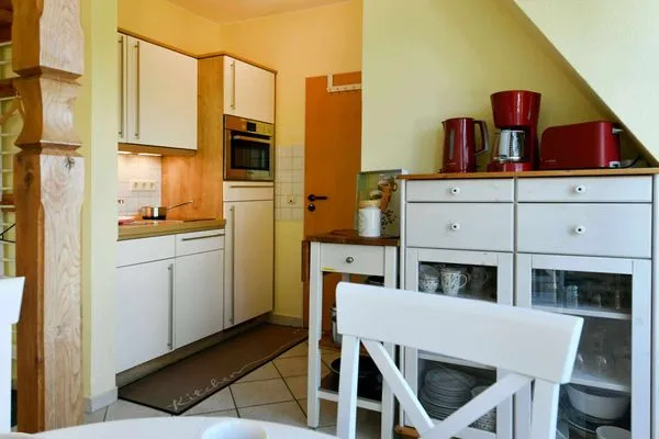 Wohnzimmer Haus Dünenrose Ferienwohnung Inselnest