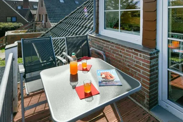 Balkon Haus Dünenrose Ferienwohnung Inselnest