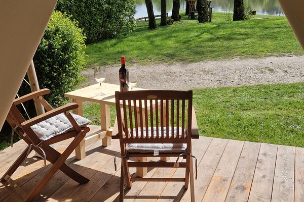  Safarizelt Kranj Belauer See - Gartenblick