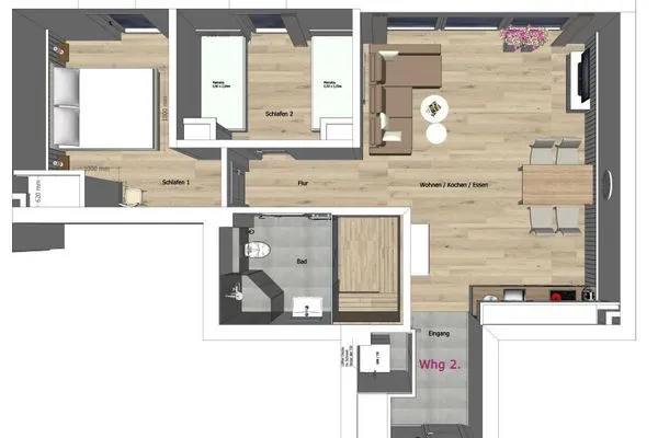 Grundriss Villa Petersen Ferienwohnung 2