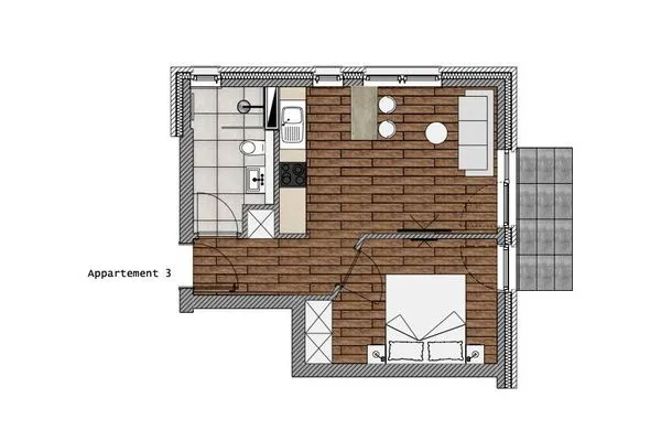 Grundriss Sturmfrei Ferienwohnung "Suite 1"