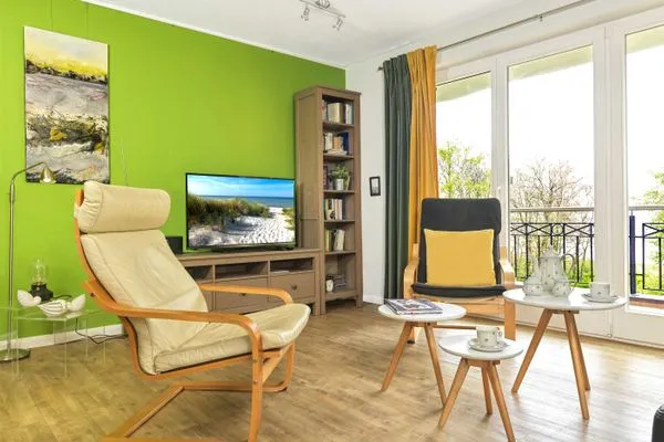 Wohnzimmer Ostsee Residenz Meeresblick Atelierwohnung Concha