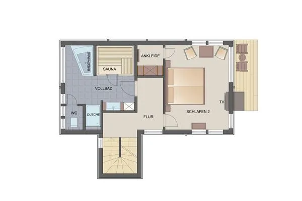 Grundriss  Typ B1 Ferienhaus - Pukalani