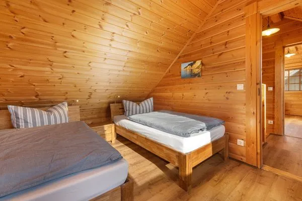 Schlafzimmer  Blockhaus Robinson Crusoe - 1. Reihe Meerblick