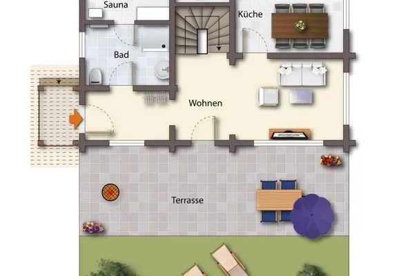 Grundriss  Blockhaus Christoph Columbus - Meerblick