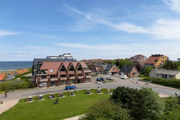 Meerblick vom Balkon der Ferienwohnung Anneliese in Wittdün auf Amrum Haus Nordenlicht Ferienwohnung "Kiek-an"