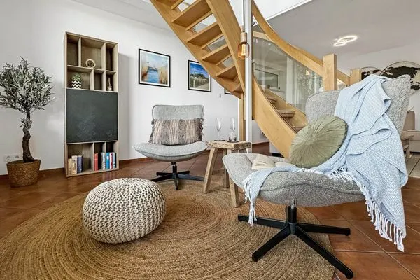 Wohnzimmer  Traumhaftes Ferienhaus für bis zu 6. Personen mit Blick und Zugang zur Schlei