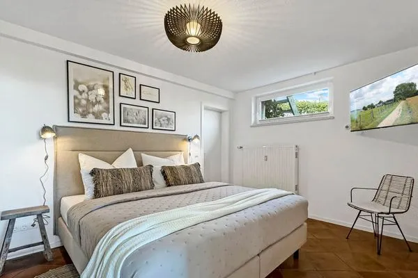 Schlafzimmer  Traumhaftes Ferienhaus für bis zu 6. Personen mit Blick und Zugang zur Schlei