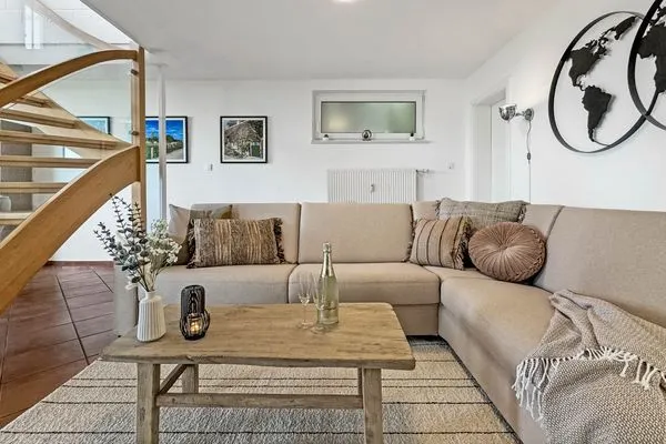 Wohnzimmer  Traumhaftes Ferienhaus für bis zu 6. Personen mit Blick und Zugang zur Schlei