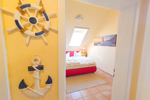 Schlafzimmer mit Doppelbett Residenz am Strand Wohnung 2-39