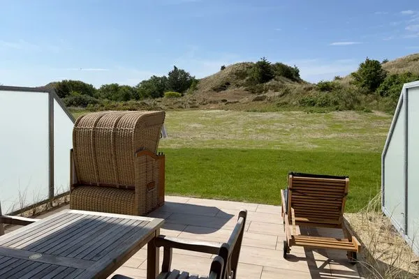 Terrasse Haus Dünenperle Ferienwohnung "Dünengras"