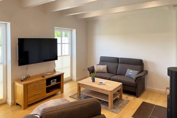 Wohnzimmer Haus Dünenperle Ferienwohnung "Wanderdüne"