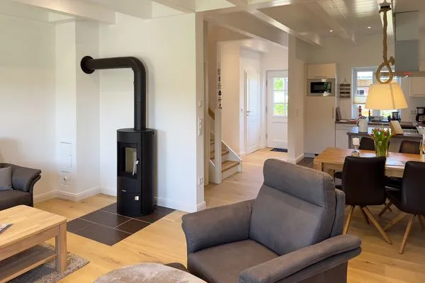 Wohnzimmer Haus Dünenperle Ferienwohnung "Wanderdüne"