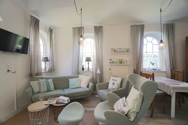 Wohnzimmer  Einladende Ferienunterkunft 'Tischlerhaus' im Herzen von Schleswig