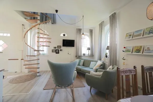 Wohnzimmer  Einladende Ferienunterkunft 'Tischlerhaus' im Herzen von Schleswig