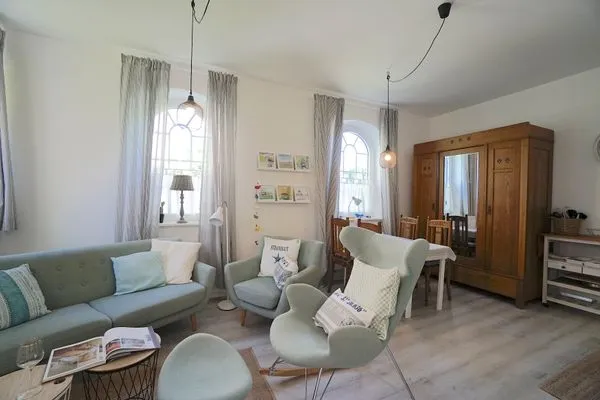 Wohnzimmer  Einladende Ferienunterkunft 'Tischlerhaus' im Herzen von Schleswig