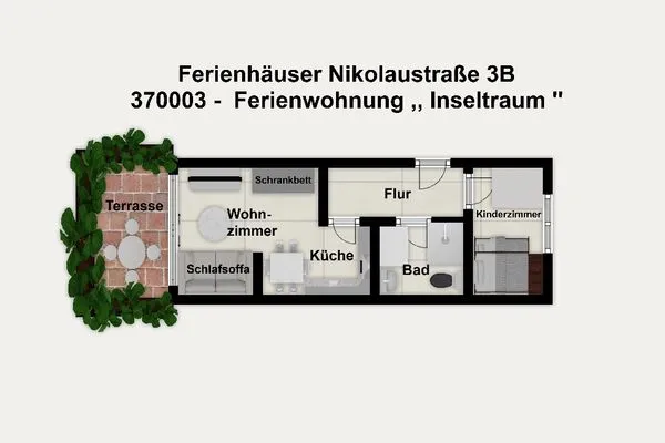 Grundriss Ferienhaus Nikolausstraße 3B Ferienwohnung ,,Inseltraum''